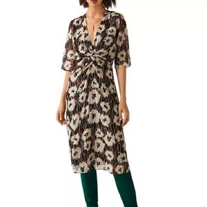 Ba&sh Kaz Metallic print midi dress